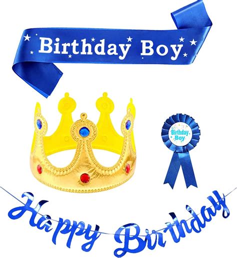 Hangnuo 4-Piece Birthday Boy Party Accessory Set with Crown, India | Ubuy