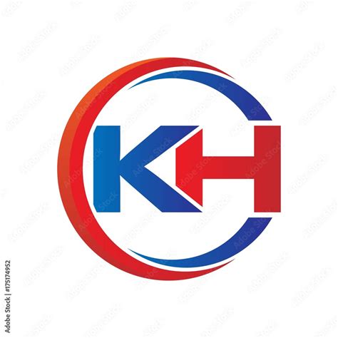 Initial ALphabet KH Logo Design vector Template. Abstract Letter KH ...