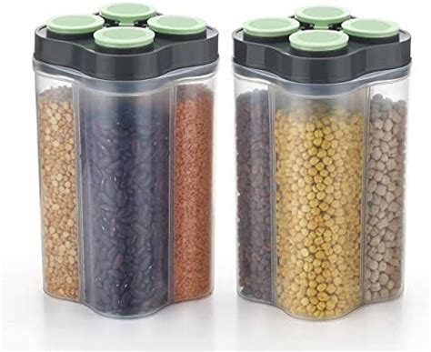 Buy Clazkit Airtight Transparent Plastic Lock Food Storage 4 Section ...