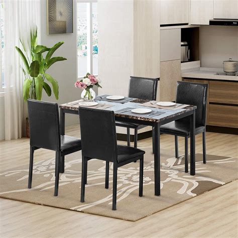Kitchen Dining Table Set for 4, Faux Marble Top India | Ubuy