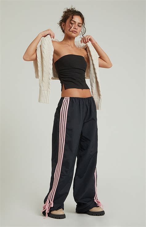 Pacsun Black Wide Leg Track Pants | PacSun