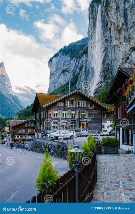 Lauterbrunnen Valley, Village of Lauterbrunnen, the Staubbach Fall, and ...