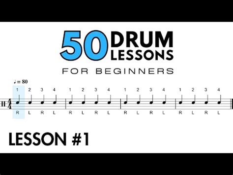 Lesson 1: Quarter Notes On The Snare Drum - 50 Drum Lessons For ...
