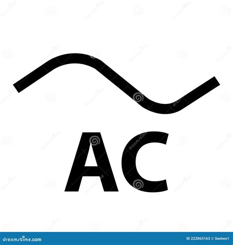 Alternating Current AC Symbol Sign Isolate on White Background,Vector ...
