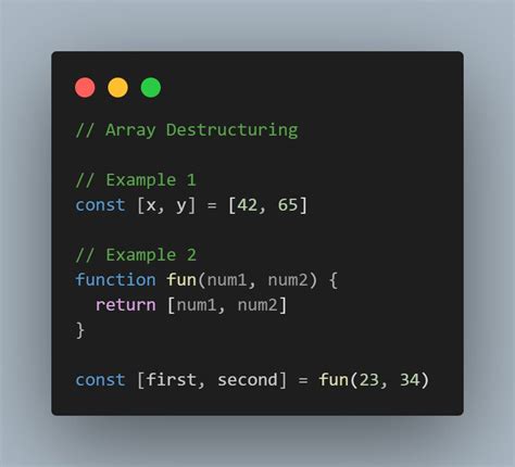 Array Destructuring JavaScript 的图像结果