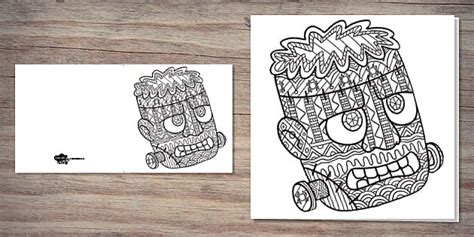 Frankenstein's Monster Colouring Card | Twinkl Party