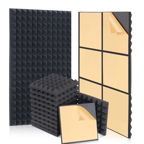 Snapklik.com : AUSLET Acoustic Panels Self-Adhesive 24 Pack 12 X 12 X 2 ...