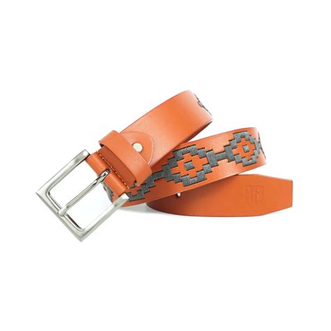 Berbanto Cream Hand-Embroidered Polo Belt – Luxury Unisex Leather Belt ...