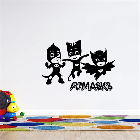 Buy Kids Bedroom PJ Masks Superheroes Owlette Gekko And Catboy Wall ...