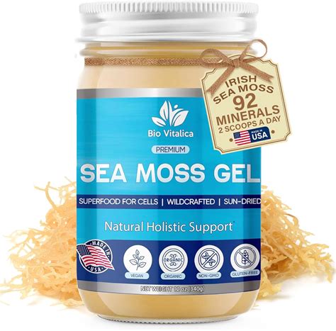 Amazon.com: Sea Moss Gel by BioVitalica - Irish sea Moss raw Organic ...