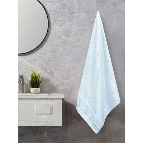 Buy MYTRIDENT Blue 600 Gsm Cotton Rich Bath Towel Online