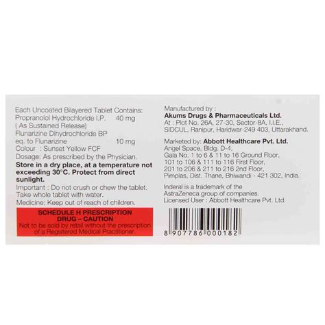 Inderal F 10 Tablet | Uses, Side Effects, Price | Apollo Pharmacy