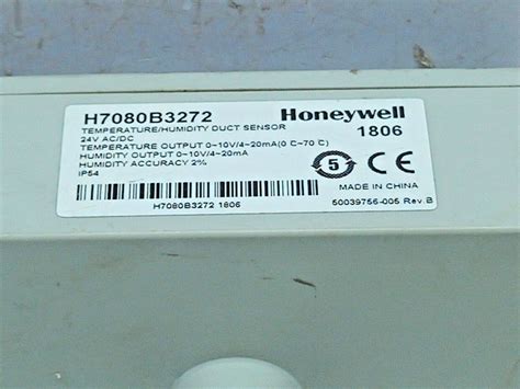 Honeywell H7080B3272 Temperature/Humidity Duct Sensor 24VAC/DC Rev.B ...