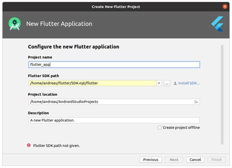 Flutter SDK Path in Android Studio 的图像结果