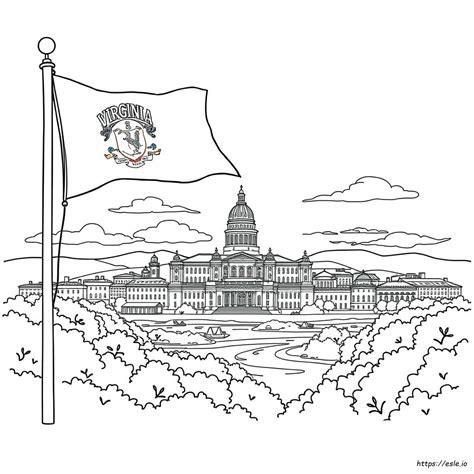 Virginia State Coloring Page