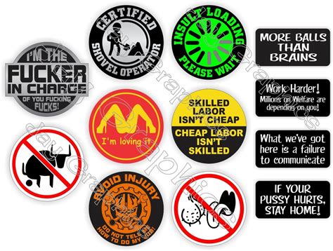 Buy 12 pack) Funny Hard Hat Stickers / Funniest Motorcycle Welding ...