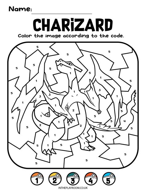 8 Pokemon Color by Number Coloring Pages for Kids | Kids coloring books ...