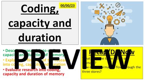 Image result for Coding Capacity and Duration of Memory