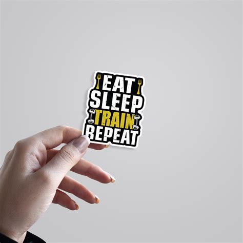 Eat Sleep Train Repeat Stickers | Elevate Your Fitness Style with Humor