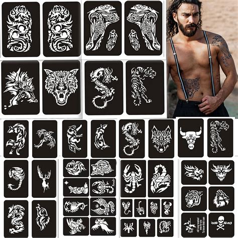 DIKAYI Henna Tattoos Stencils 10 Sheet Large Size Temporary India | Ubuy