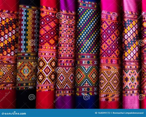 Thai Silk Fabric - Handmade Woven Fabrics of Thai Silk Textiles Stock ...