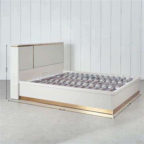 Buy Vegas Royal King Bed with Headboard and Hydraulic Storage - Grey ...