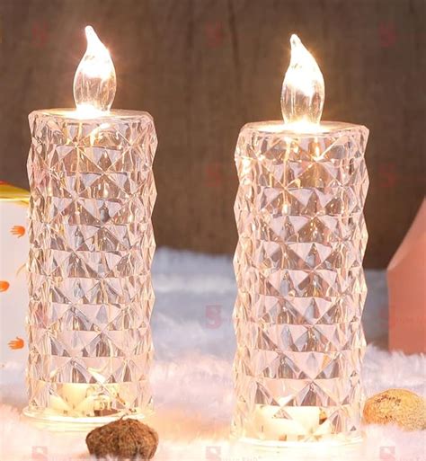 SATYAM KRAFT 2 Pcs Flameless and Smokeless Decorative Transparent ...