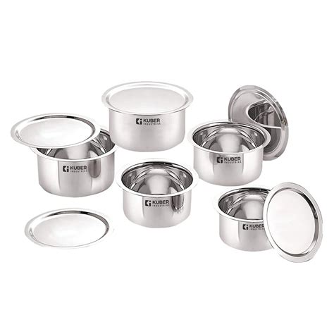 Buy Kuber Stainless Steel Tope Set with Lid | Food Grade Stainless ...