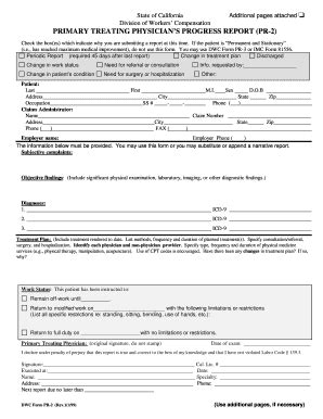 California Primary Treating Physician’s Progress Report - Blank ...