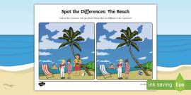 The Library Spot the Difference Worksheet / Worksheet