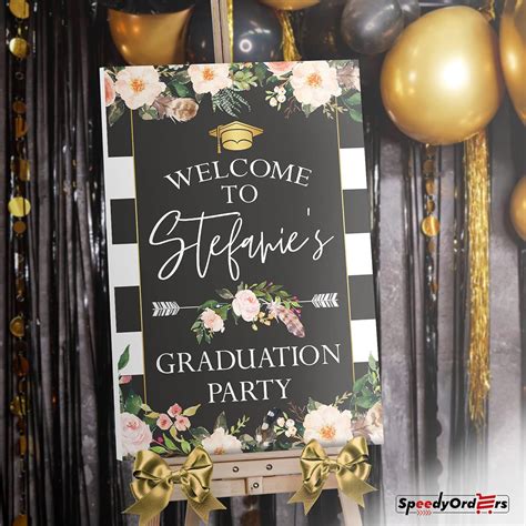 Buy Boho Graduation Sign, Floral Graduation Poster Size 24x16, 36x24 ...