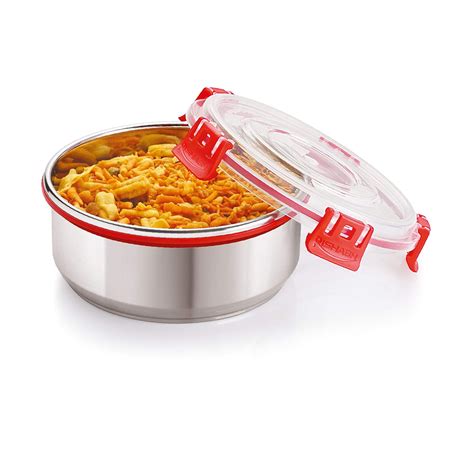 Rishabh Venus Air-Tight & Leak Proof Stainless Steel Container Set of 2 ...