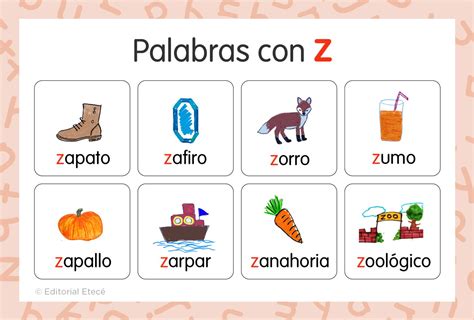 Palabras con z en español