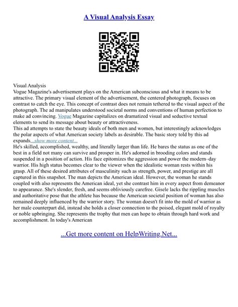 Image result for Visual Analysis Essay Format