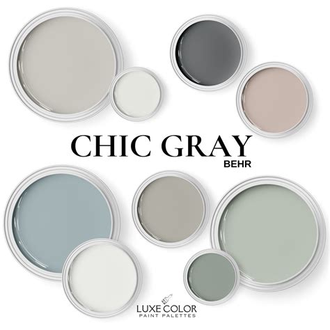 Behr Chic Gray Color Palette | Interior Paint Color Scheme Guide ...
