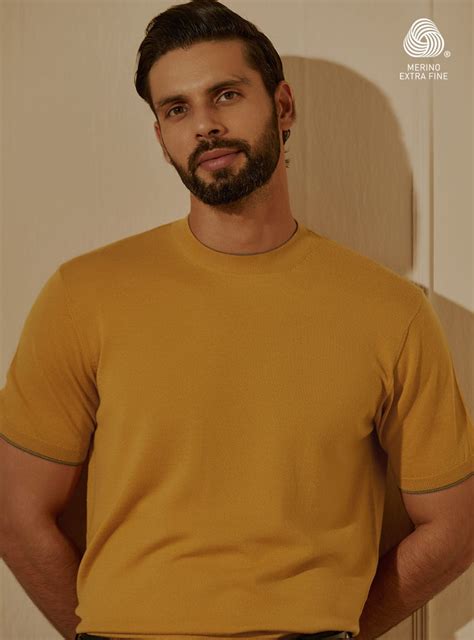 Andamen Old Gold Merino Crew