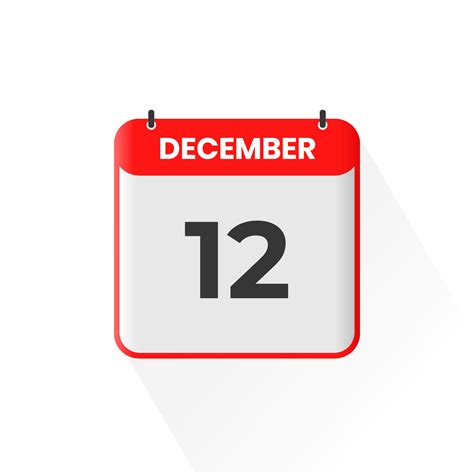 12th December calendar icon. December 12 calendar Date Month icon ...
