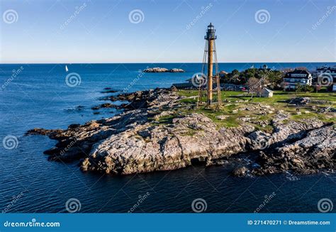 Marblehead Massachusetts Lighthouse Stock Image - Image of cliff ...