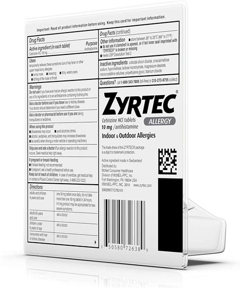 Buy Zyrtec 24 Hour Allergy Relief Tablets, Antihistamine Allergy ...