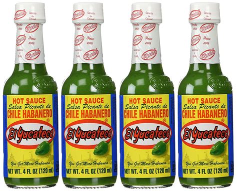 El Yucateco Sauce Habanero Green Hot - 4 Ounce (Pack of 4) - Walmart.com