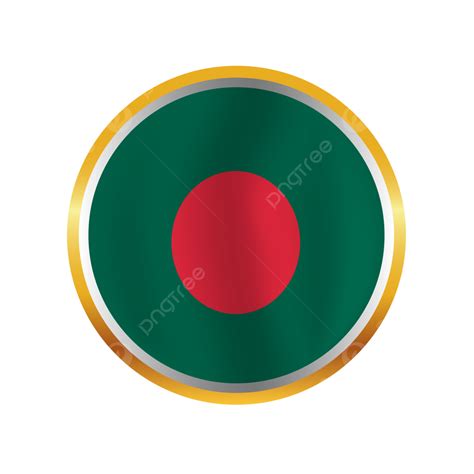 Bangladesh Flag Silver And Gold Circle Button Design Free Vector, Bangladesh Flag, Bangladeshi ...