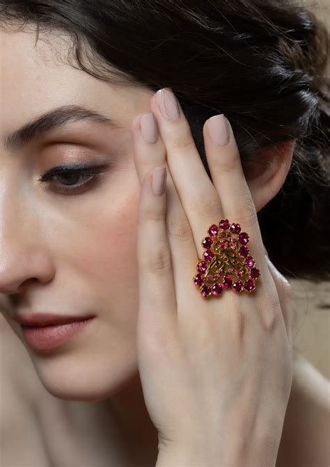 Momina Gold Tone Silver Ring
