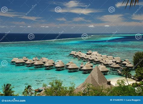Moorea Lagoon. French Polynesia Stock Photo - Image of cloud, overwater ...