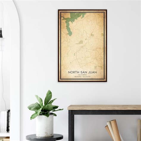 Vintage North San Juan California Map Poster, North San Juan CA City ...