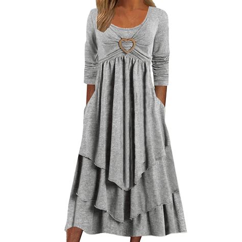 Baberdicy Fall Dresses Women's Casual Loose Dress Women's Long Sleeve ...