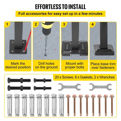 Buy VEVOR Outdoor Stair Railing, Alloy Metal Hand Railing, Fit 1 or 2 ...