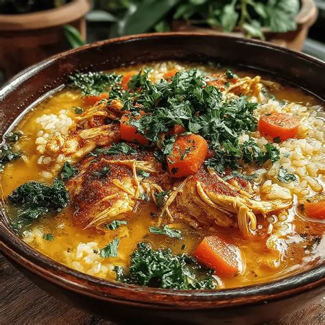 Golden Turmeric Chicken Rice Soup - myflavorfulrecipes