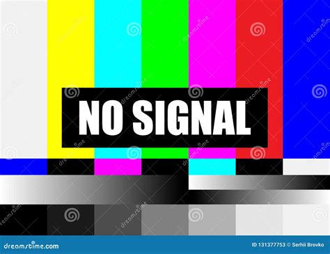 No Signal TV Test Pattern Vector. Television Colored Bars Signal ...