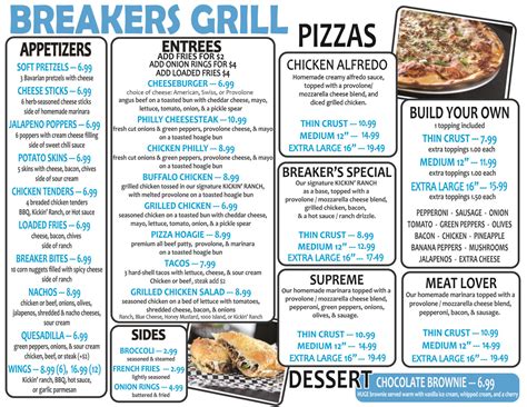 Menu - Breakers Grill