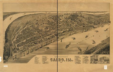 Perspective map of the city of Cairo, Ill. 1888. | Library of Congress